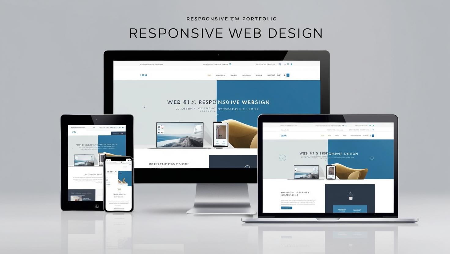 Blog 7 Responsive Design: Verschiedene Geräte zeigen dieselbe Website – von Smartphone bis Desktop. Das Bild veranschaulicht, wie modernes Responsive Design auf allen Bildschirmgrößen funktioniert.
