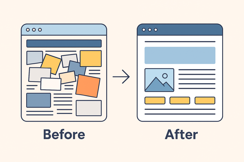 Was macht gutes Webdesign wirklich aus? 1 vorher nachher website
